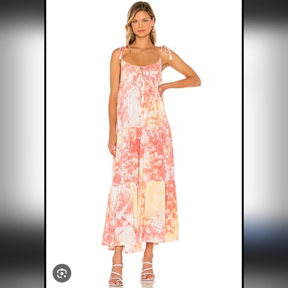 Natalie Martin January Maxi Dress In Sunset Tie Dye Medium